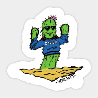 College Cactus Sticker